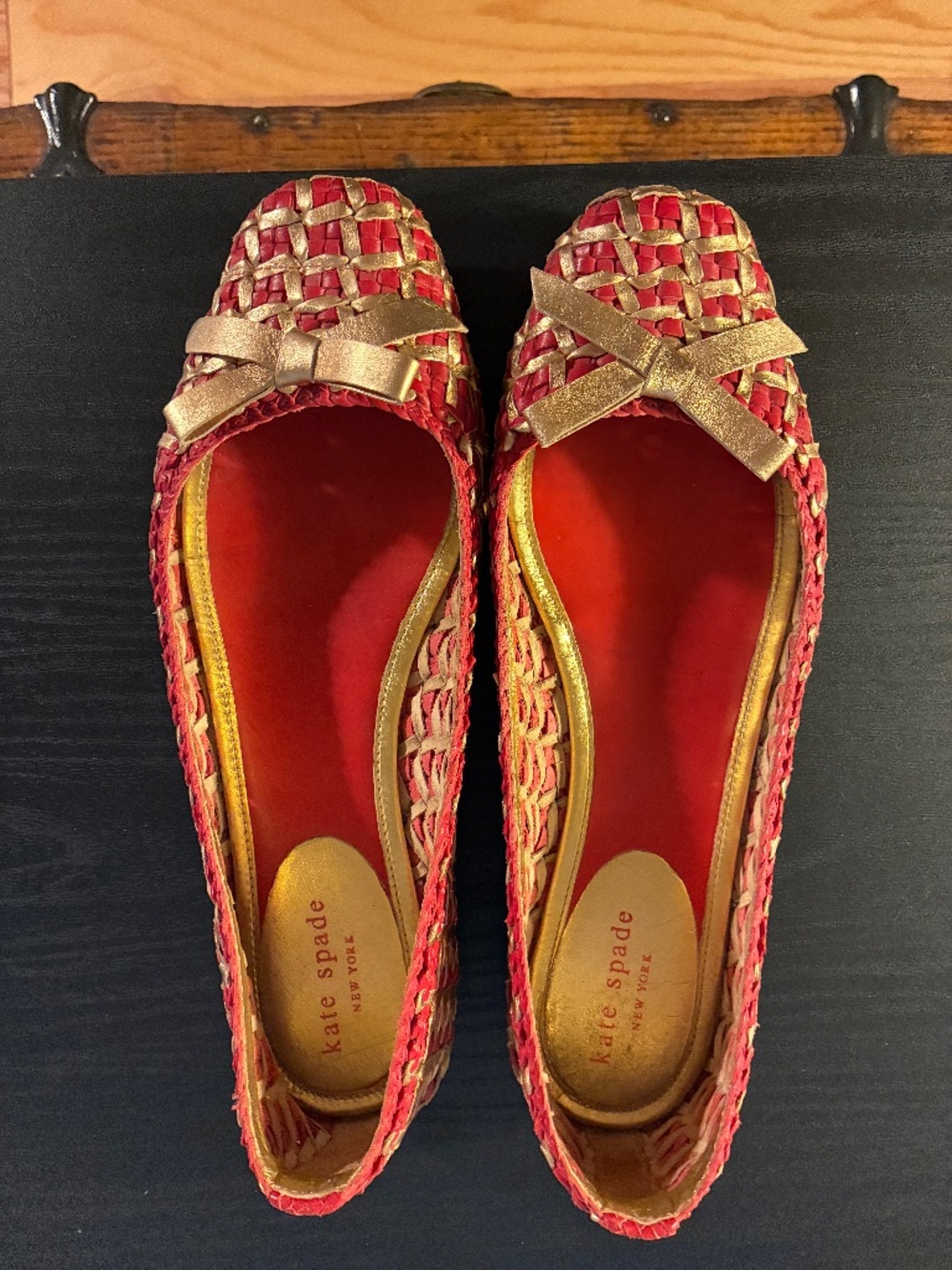 Kate Spade leather weave flats